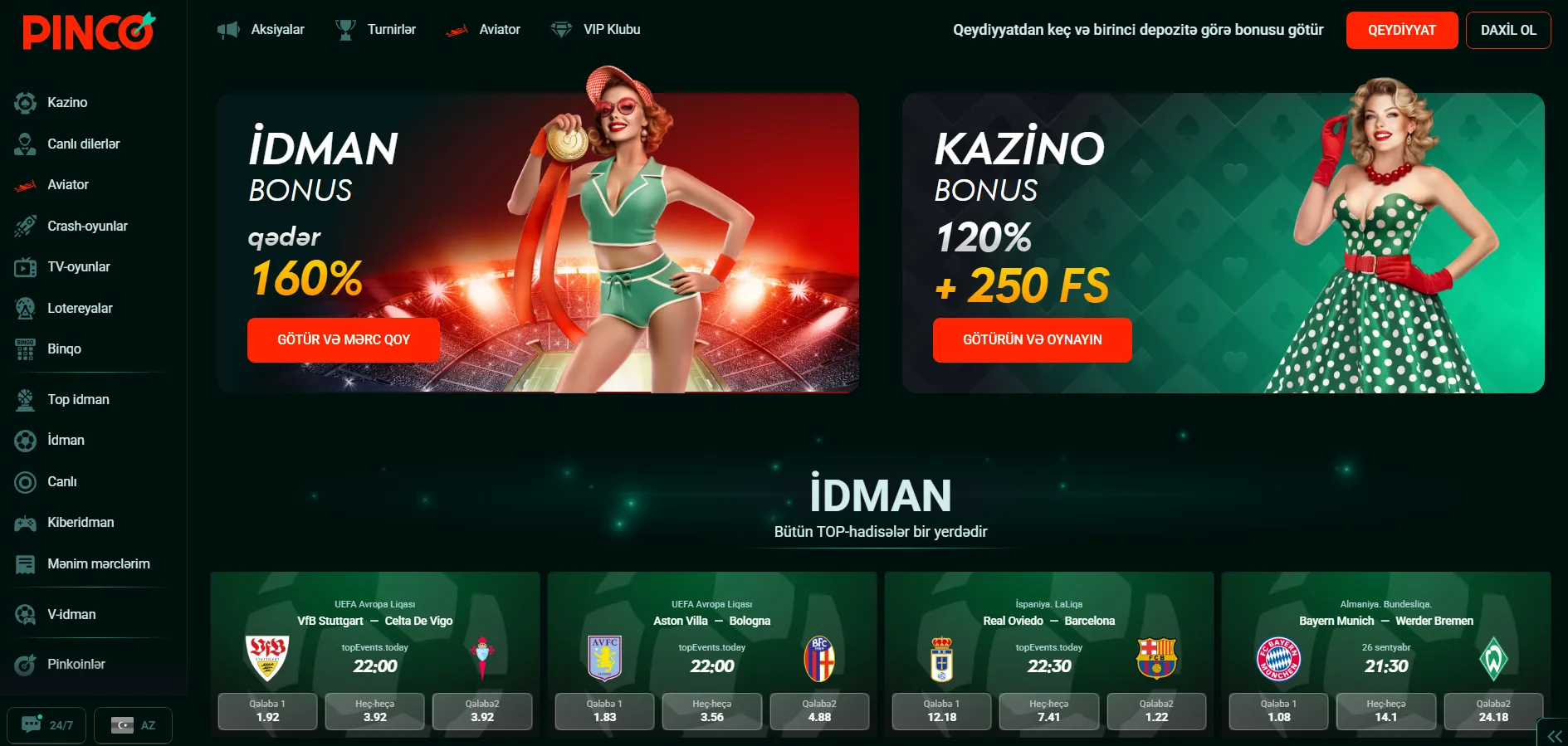 Oyunçuların Pinco kazino AZ rəyləri və təcrübələri